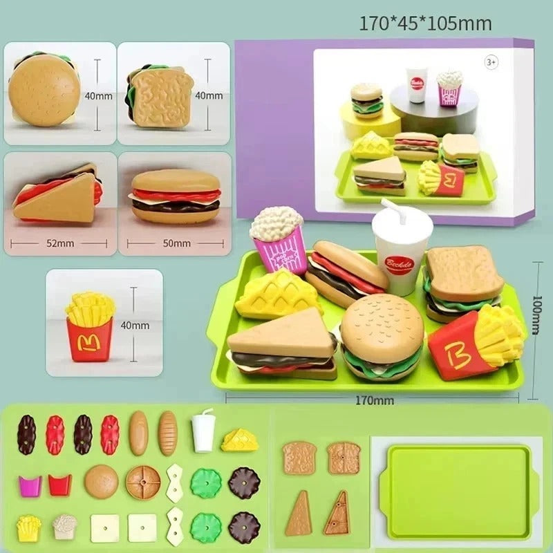 Food Toy Play Food Set Kids Toy Kitchen Accessory Pretend Food for Toddlers