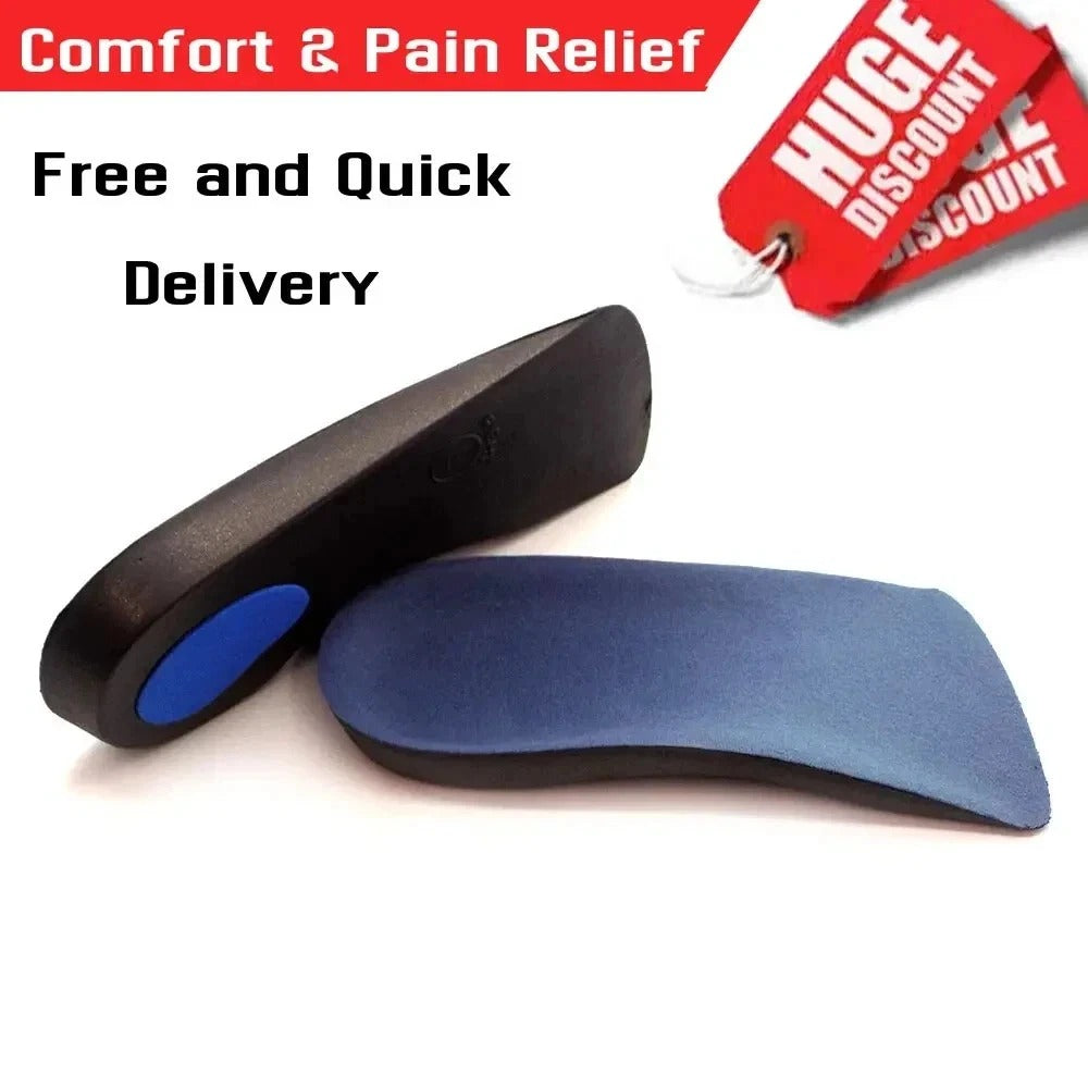 Orthotic Arch Support Insoles 3/4 For Flat Feet Plantar Fasciitis Fallen Arches