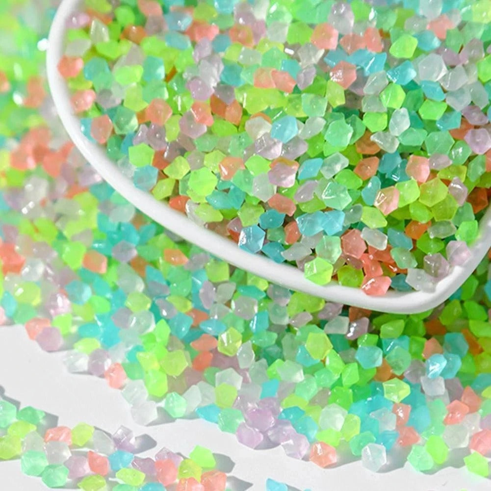 1000PCS Glow in The Dark Pebble Stones Garden Path Aquarium Fish Tank Decor