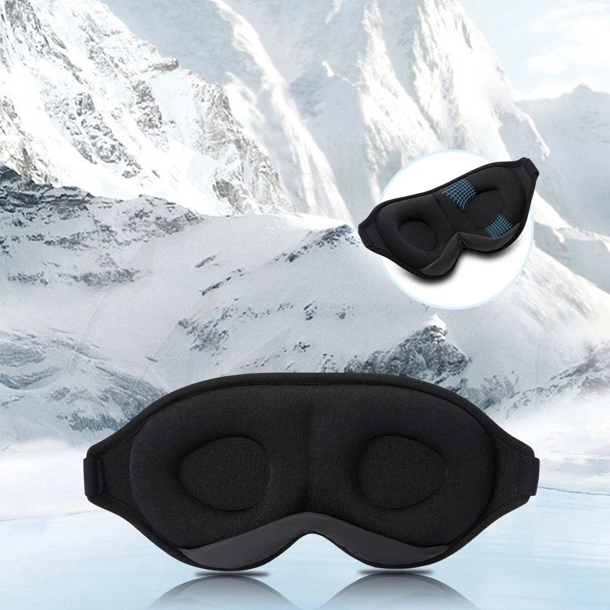 UK Soft Padded Sleep Mask 3D Eye Blackout Luxurious Eye Cover Travel Blindfold