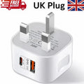 Fast Charging Dual Port Plug 20W - Type C & USB A Charger Adapter for UK Device