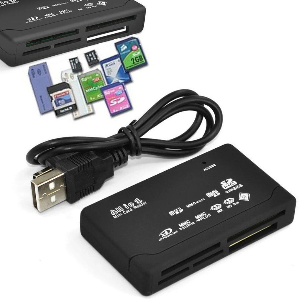 WG® USB 2.0 Memory Card Reader All‑in‑One Adapter SD SDHC Micro SD CF MS M2 XD