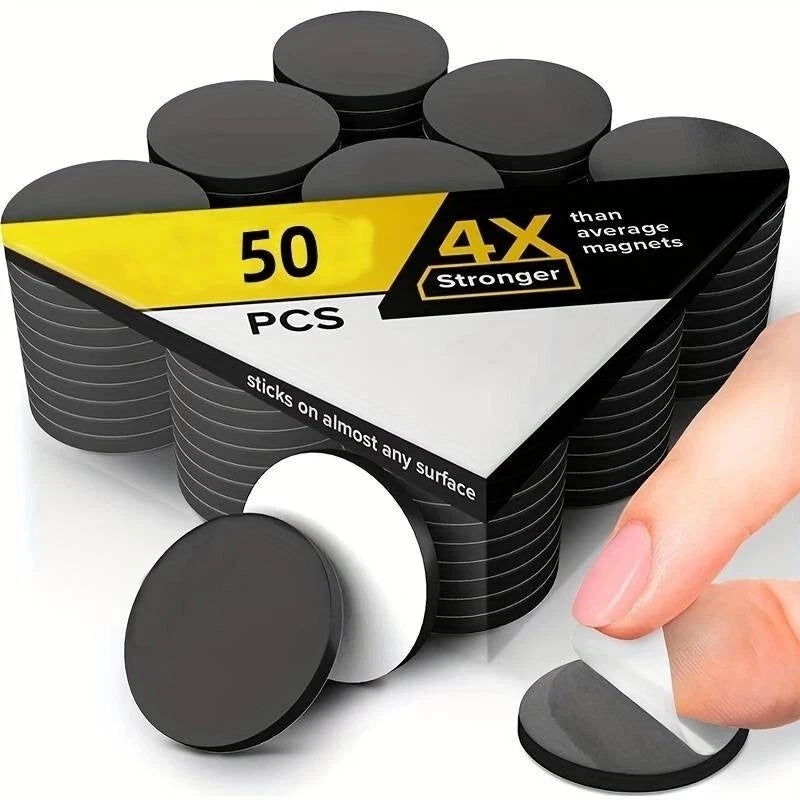 **Strong Self Adhesive Magnetic Discs – Black Round Craft Magnets for DIY, Fridge
