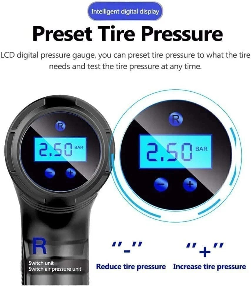Cordless 12V Electric Car Tyre Inflator Pump Portable Tire Air Compressor Pump