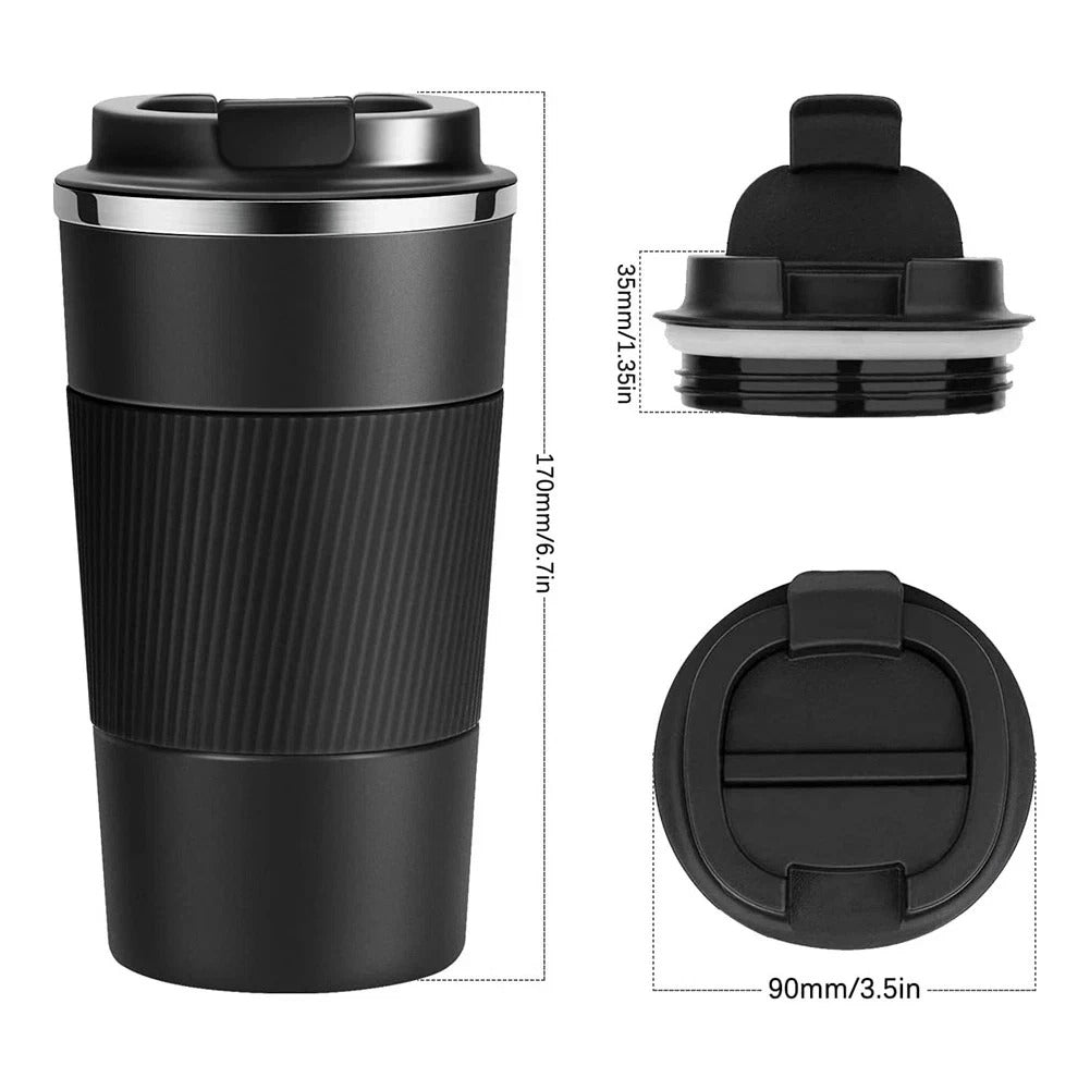 510ML Leakproof Thermal Travel Mug – Stainless Steel Insulated Coffee Cup Flask