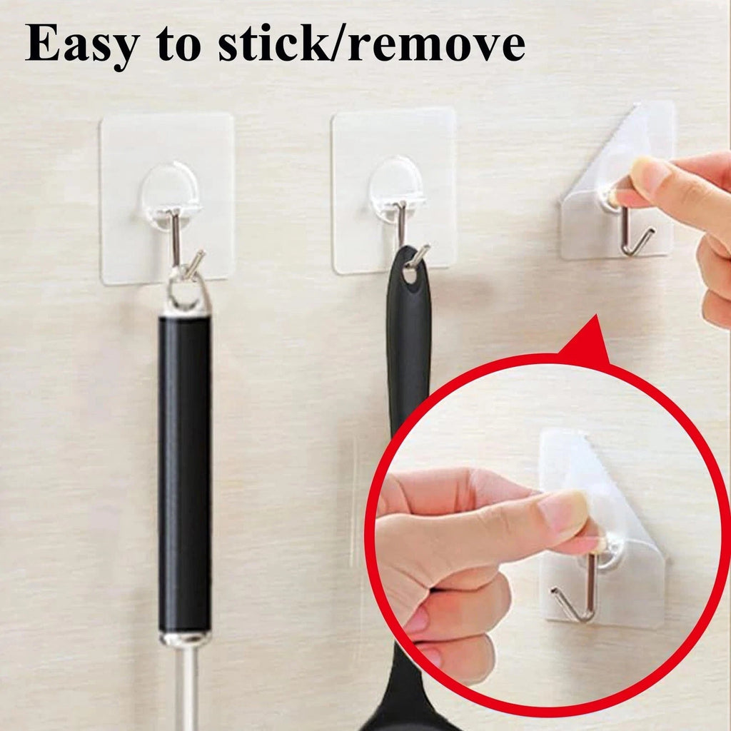 Ultra Strong Transparent Adhesive Wall Hooks – Waterproof Heavy Duty Removable S