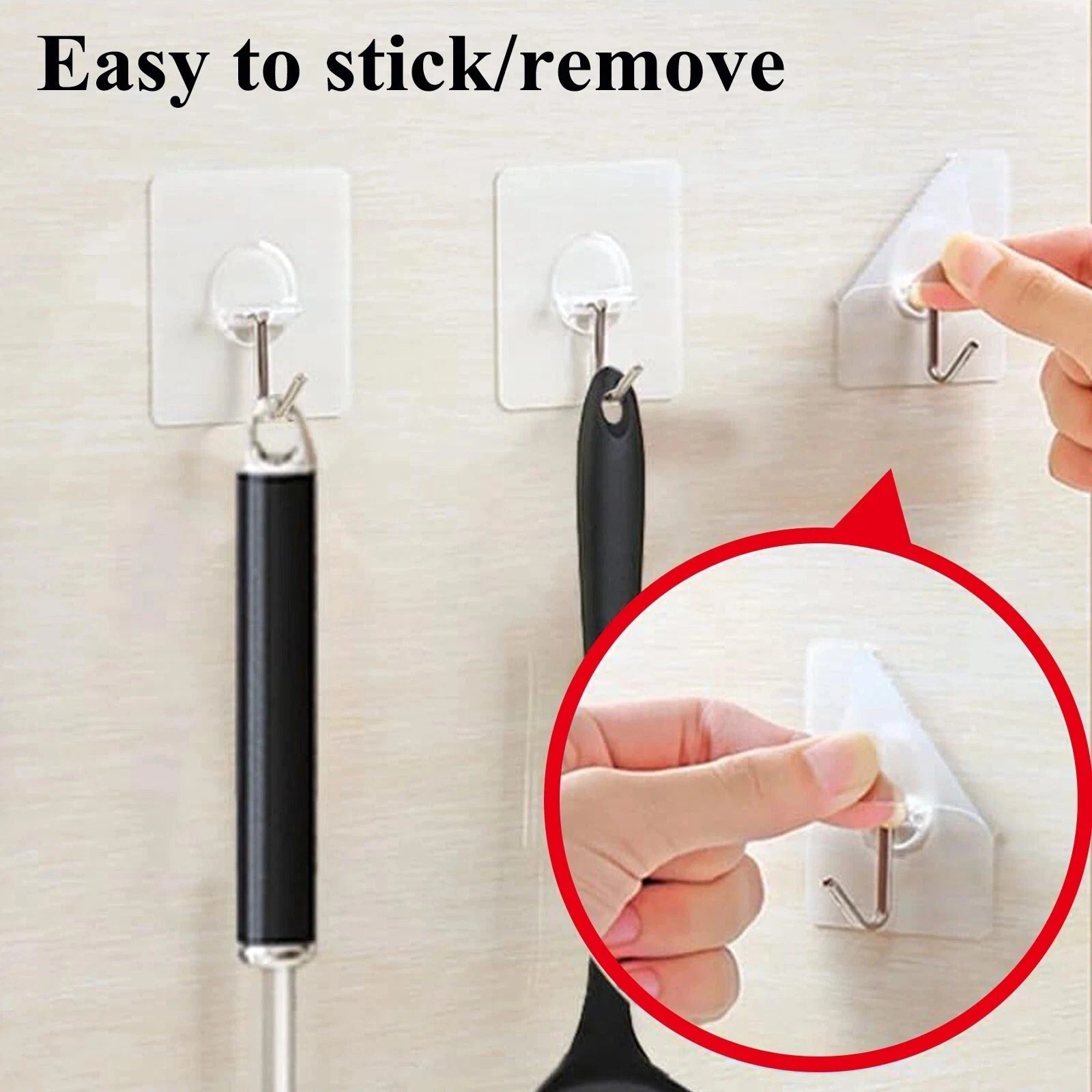 Ultra Strong Transparent Adhesive Wall Hooks – Waterproof Heavy Duty Removable S