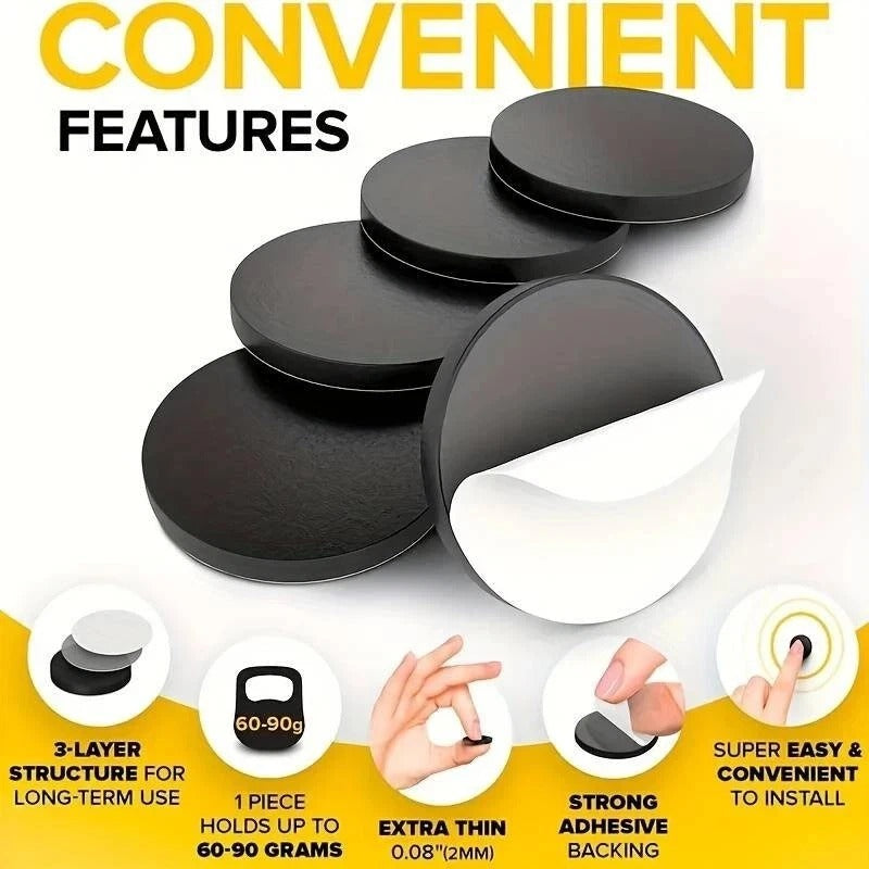 **Strong Self Adhesive Magnetic Discs – Black Round Craft Magnets for DIY, Fridge