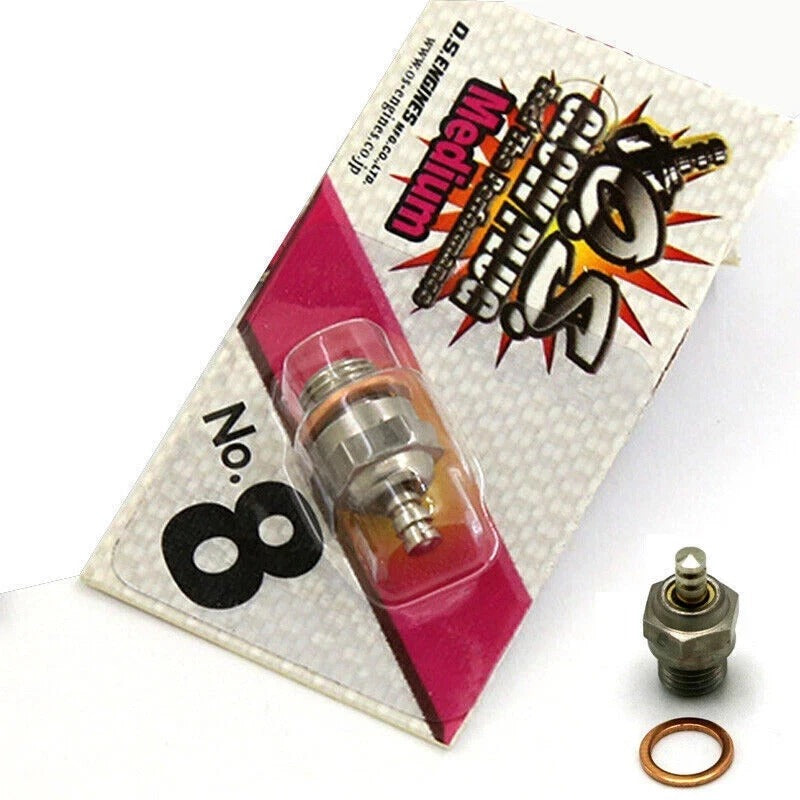 OS No.8 Medium Glow Plug for RC Nitro Engine Car Truck – Standard Replacement Sp