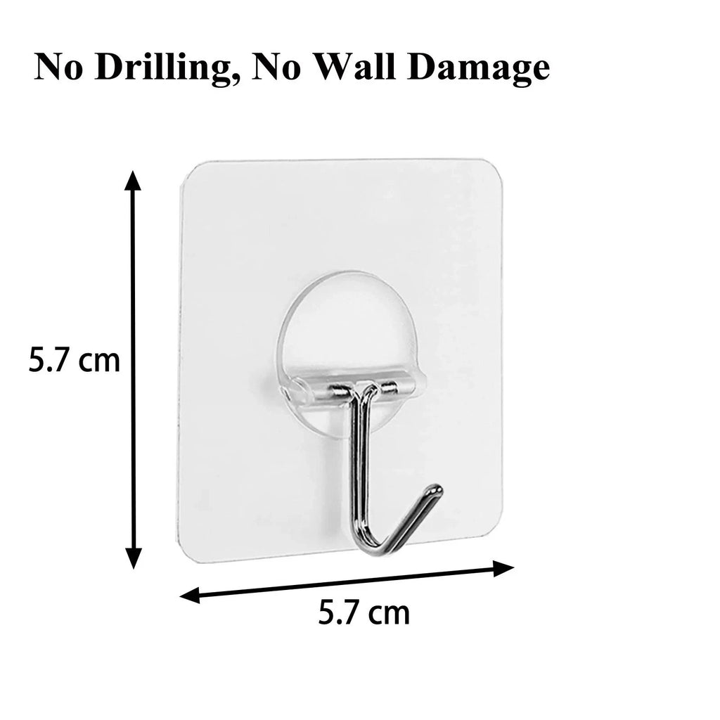 Ultra Strong Transparent Adhesive Wall Hooks – Waterproof Heavy Duty Removable S