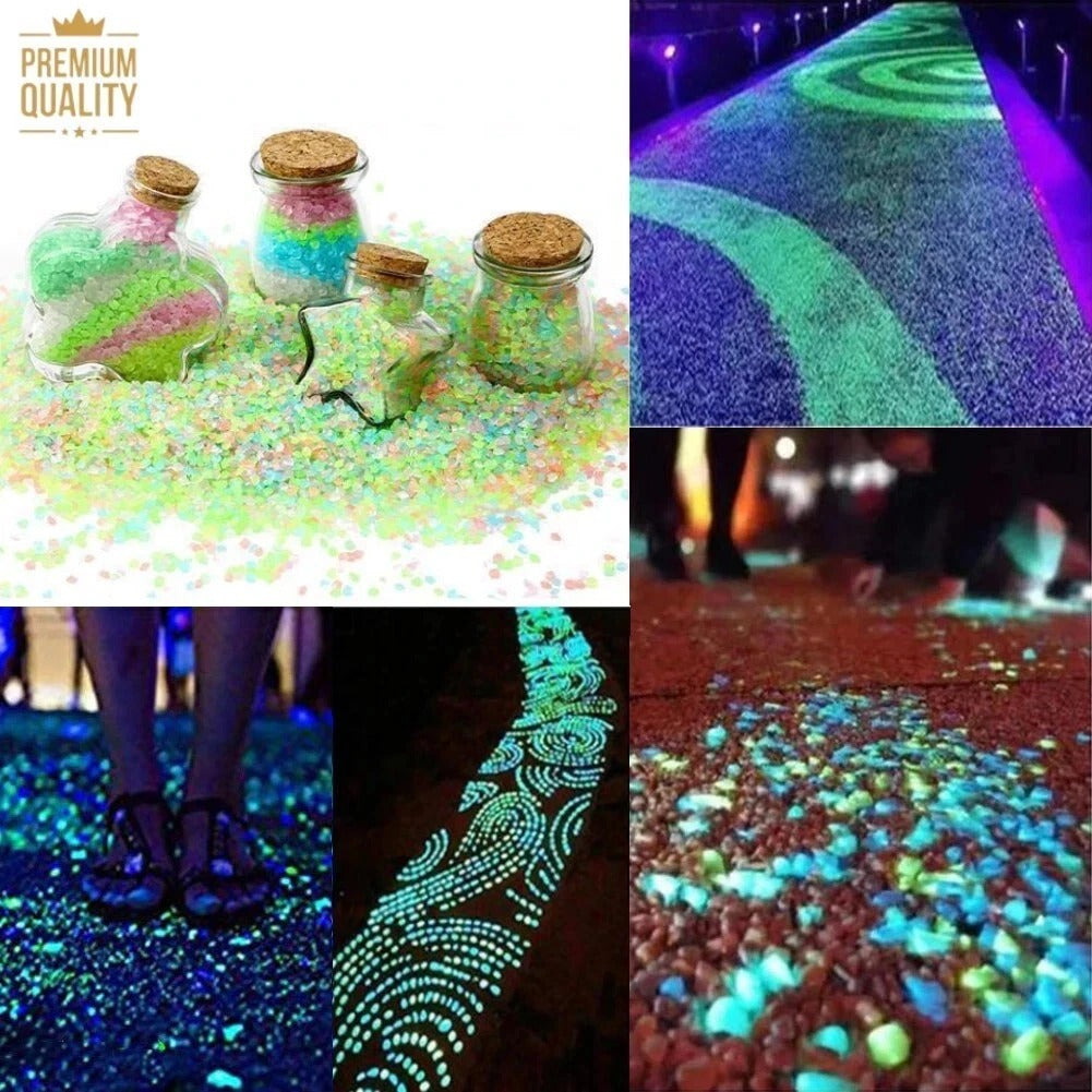 1000PCS Glow in The Dark Pebble Stones Garden Path Aquarium Fish Tank Decor
