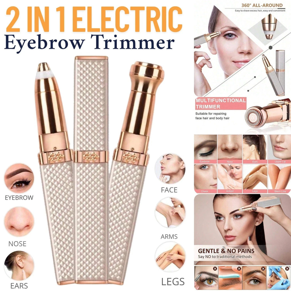 2-in-1 Electric Eyebrow Trimmer & Facial Hair Remover for Women - UK