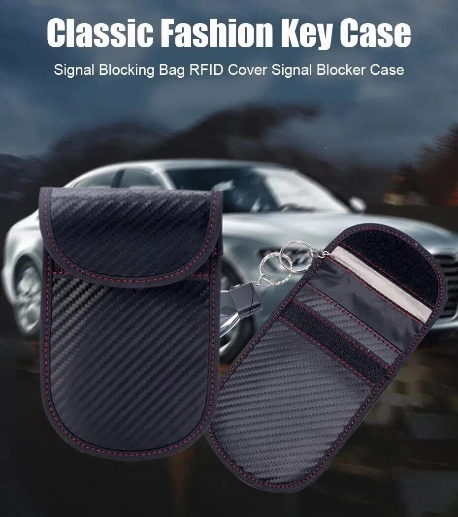 Car Key Signal Blocker Faraday Pouch Case - Fob Keyless RFID Blocking Cage