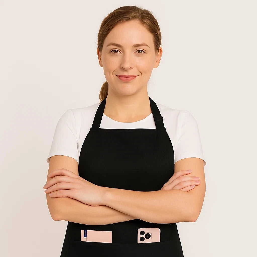 Unisex Kitchen Apron for Women & Men – Adjustable Chef Cooking Bib Apron with 2