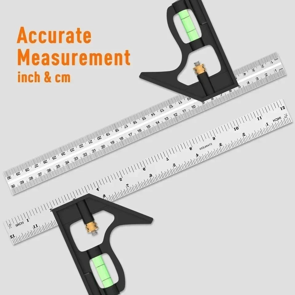 300mm Adjustable Engineers Combination Try Square Set Right Angle Guide UK Stock