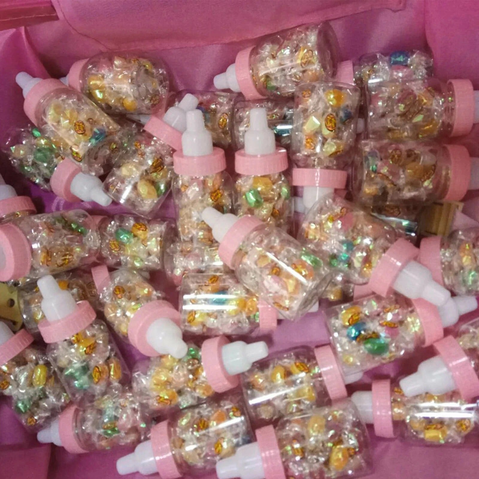 12/24X Fillable Candy Bottles Box Baby Shower Baptism Party Christening New